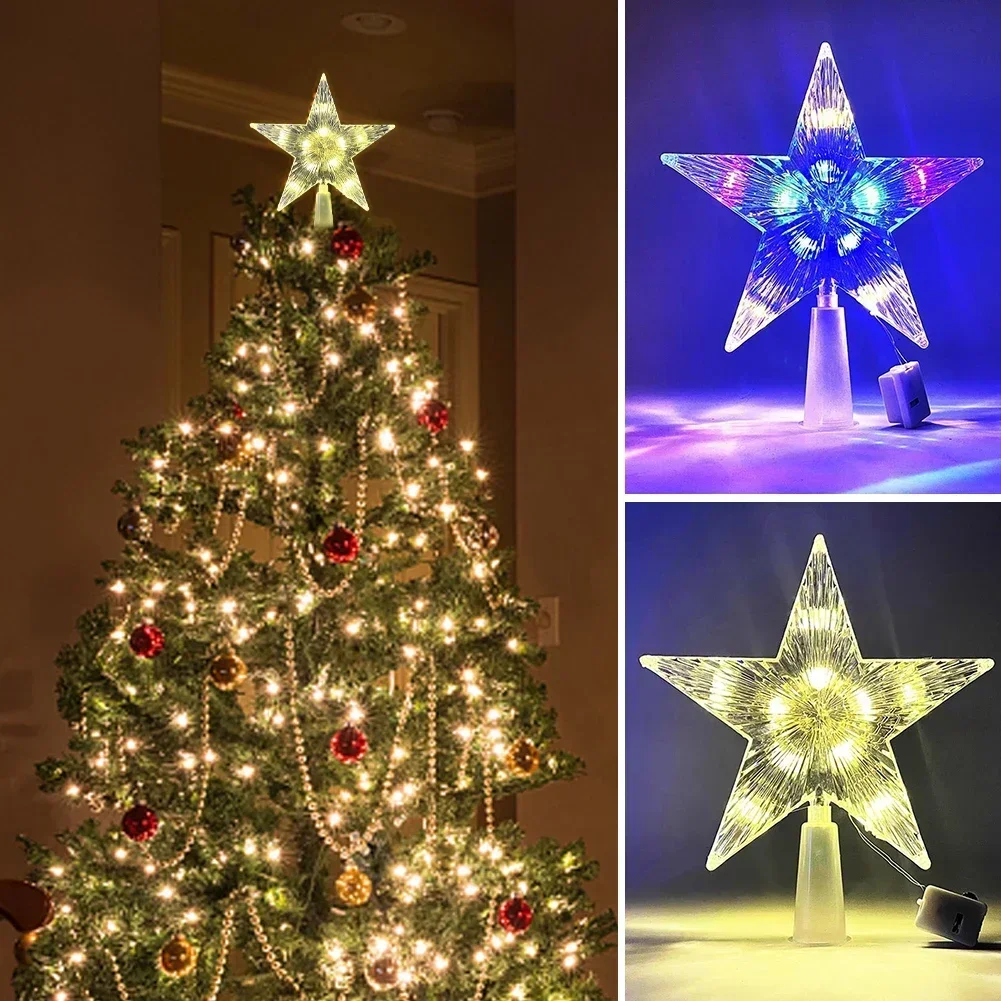 Star Tree Topper - 15CM LED Christmas Tree Ornaments Toppers
