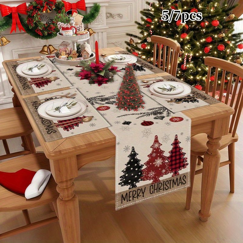 Christmas Table Runner - American Country Christmas Table Runner Placemats