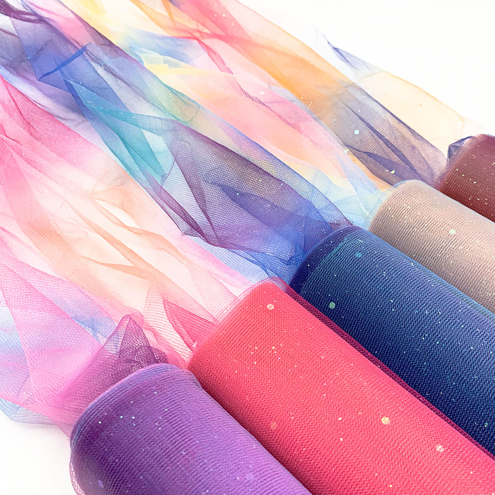 Christmas Table Runner - 10Yards Rainbow Glitter Tulle Roll for