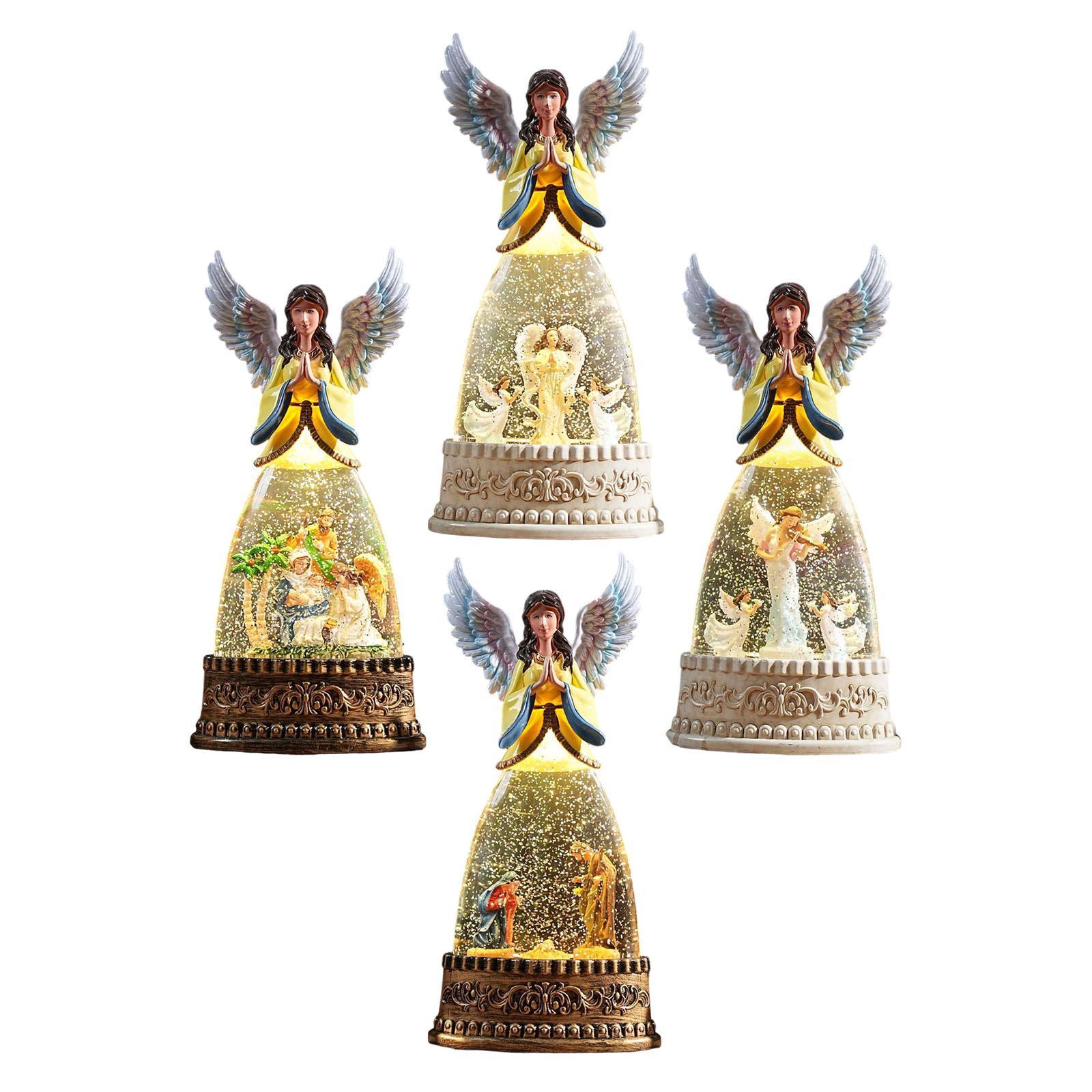 Snow Globe Musical - Lighted Angel Figurine Snow Globe Music