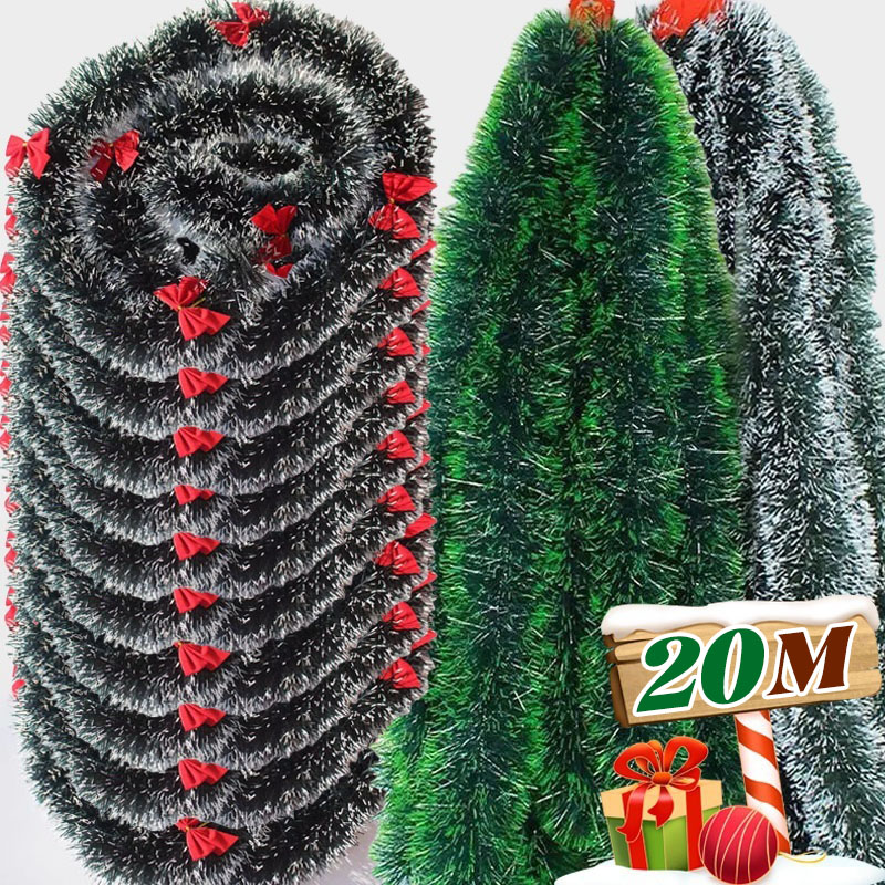 Tinsel Garland Decoration - Christmas Tinsel Ribbons Strip Glitter Garland