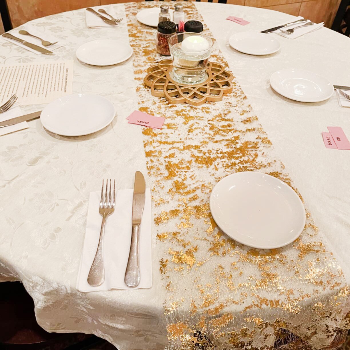 Christmas Table Runner - Sparkle Metallic Gold Thin Table Runners