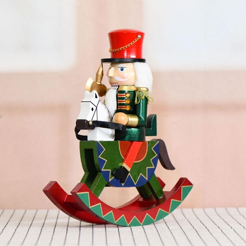 Nutcracker Figurine - Christmas Nutcrackers Figurine Wooden Rocking Horse
