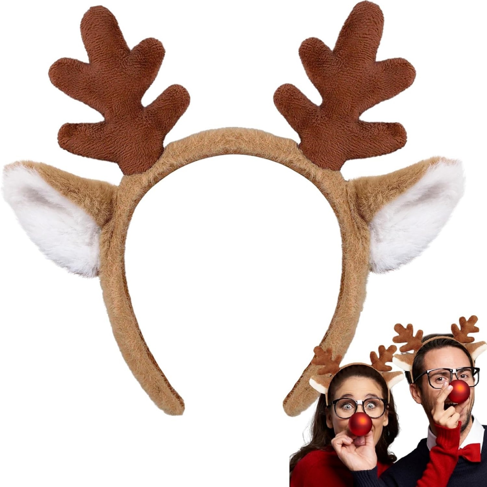 Reindeer Antlers Headband - 1PC Christmas Reindeer Antlers Headband -