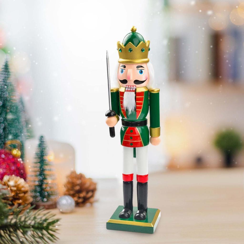 Nutcracker Figurine - 25cm Wooden Christmas Nutcracker Figurine Decorative