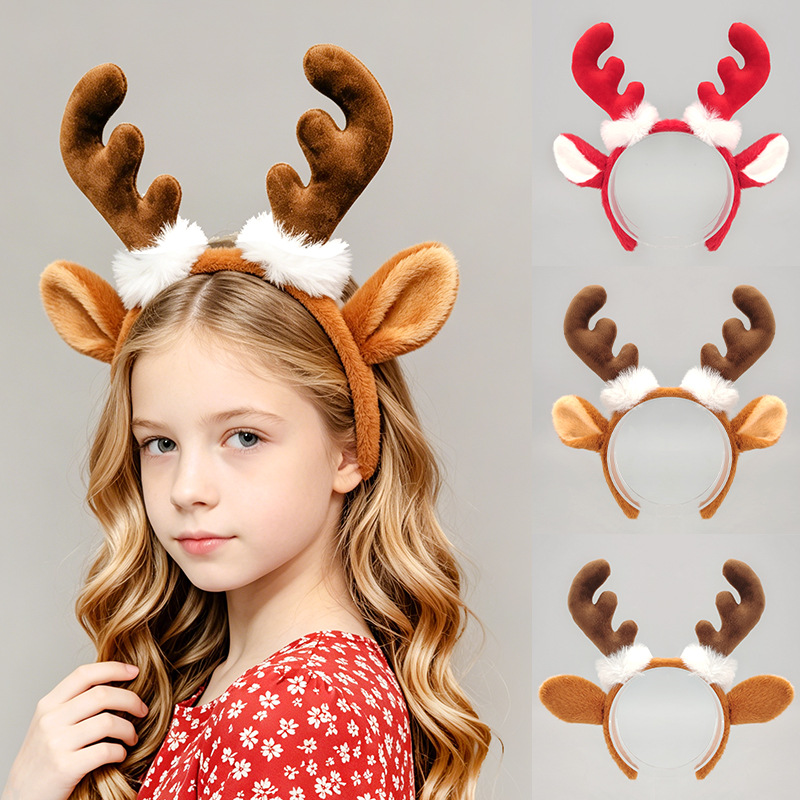Reindeer Antlers Headband - Christmas Reindeer Antlers Headband Plush Elk