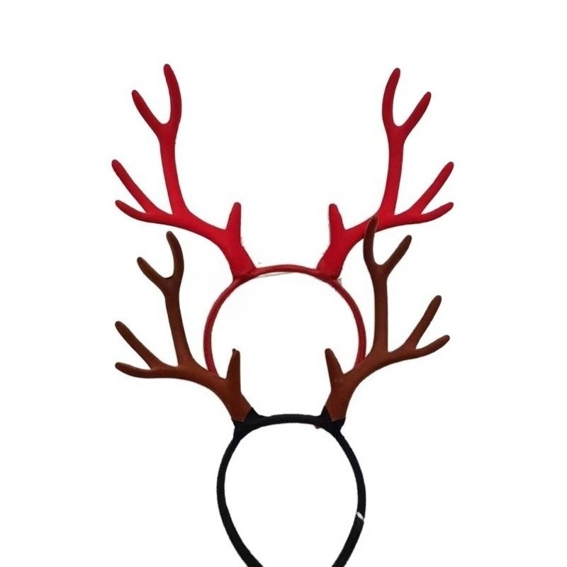 Reindeer Antlers Headband - 10pair 17cm Flocked Reindeer Antlers Headband