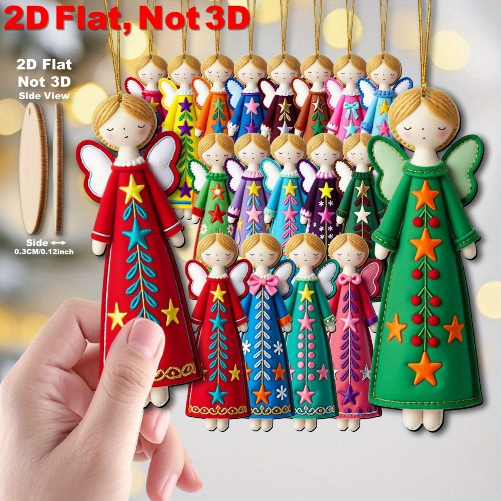 Star Tree Topper - 16Pcs Colorful Angel Ornaments - 4.7inch