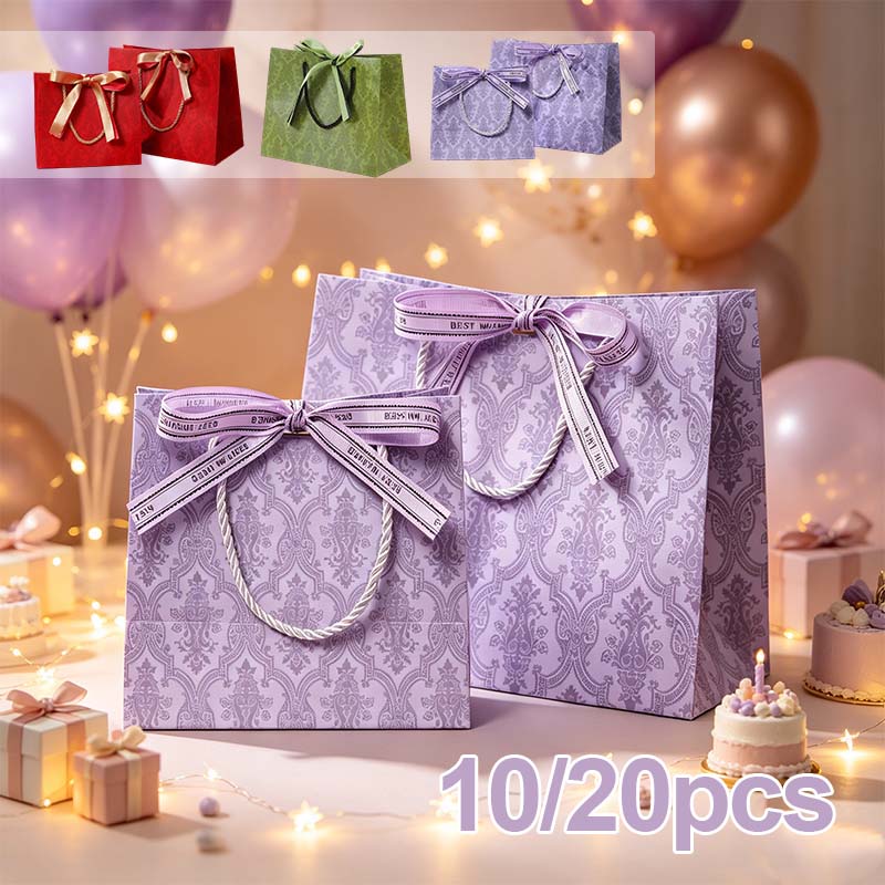 Gift Box Wrap Set - Luxury Thick Cardboard Shopping Bags Retro