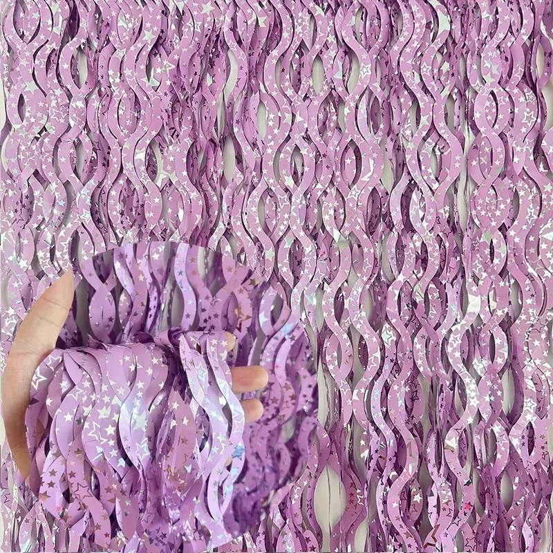 Tinsel Garland Decoration - 1X2M Star Colorful Rain Tinsel Curtain