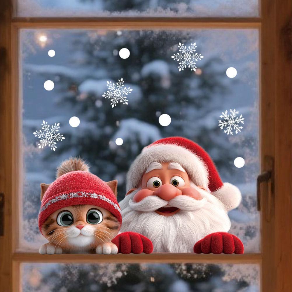 Snowflake Window Decal - 2pcs Christmas Window Clings Stickers Xmas