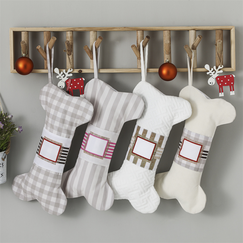 Christmas Stocking Hanging - Plaid Pet Christmas Stocking For Dogs