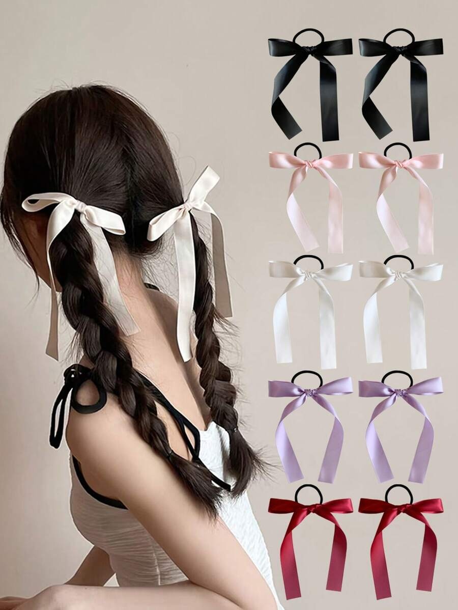 Ribbon Bow Gift - 2pcs/set women's fashion multi-color ribbon bow