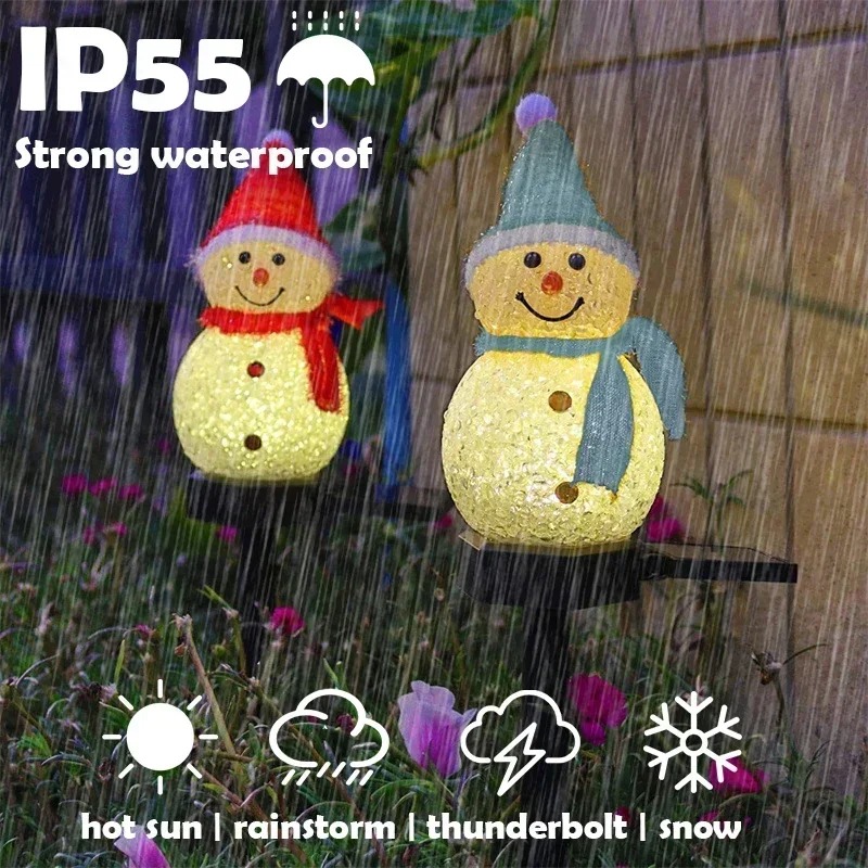 Christmas Lights Outdoor - Christmas Snowman Solar Garden Light LED