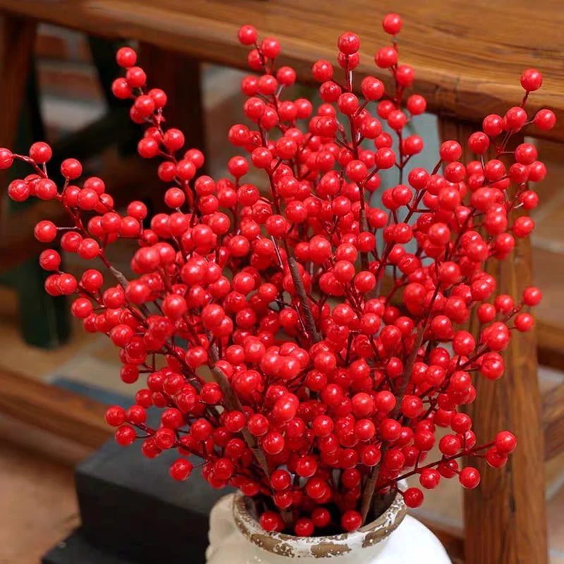5/100x Artificial Red Berries  - Christmas Wreath Fake recension och pris