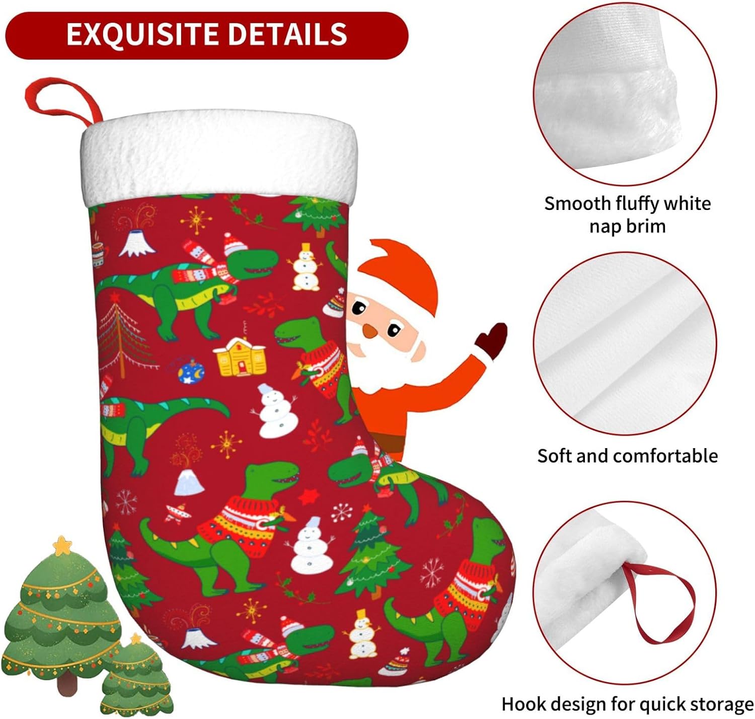 Cute Christmas Dinosaur Christ - Christmas Stocking Hanging recension och pris