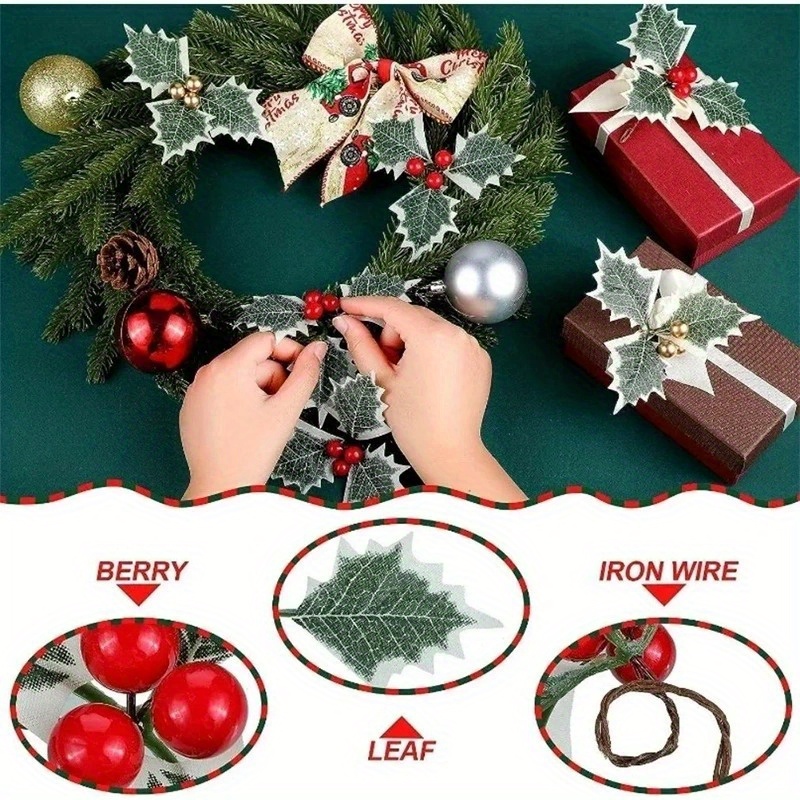 10 Pcs Artificial Holly Berrie - Christmas Wreath Fake recension och pris