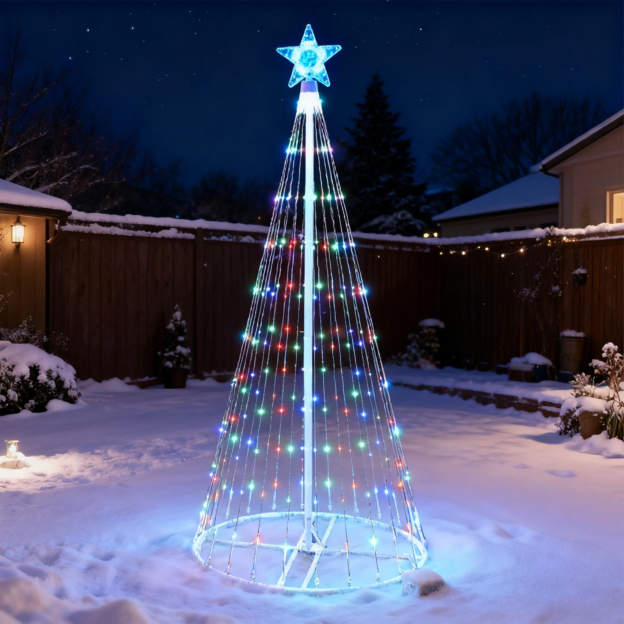 Solar-Powered LED Waterfall St - Star Tree Topper recension och pris