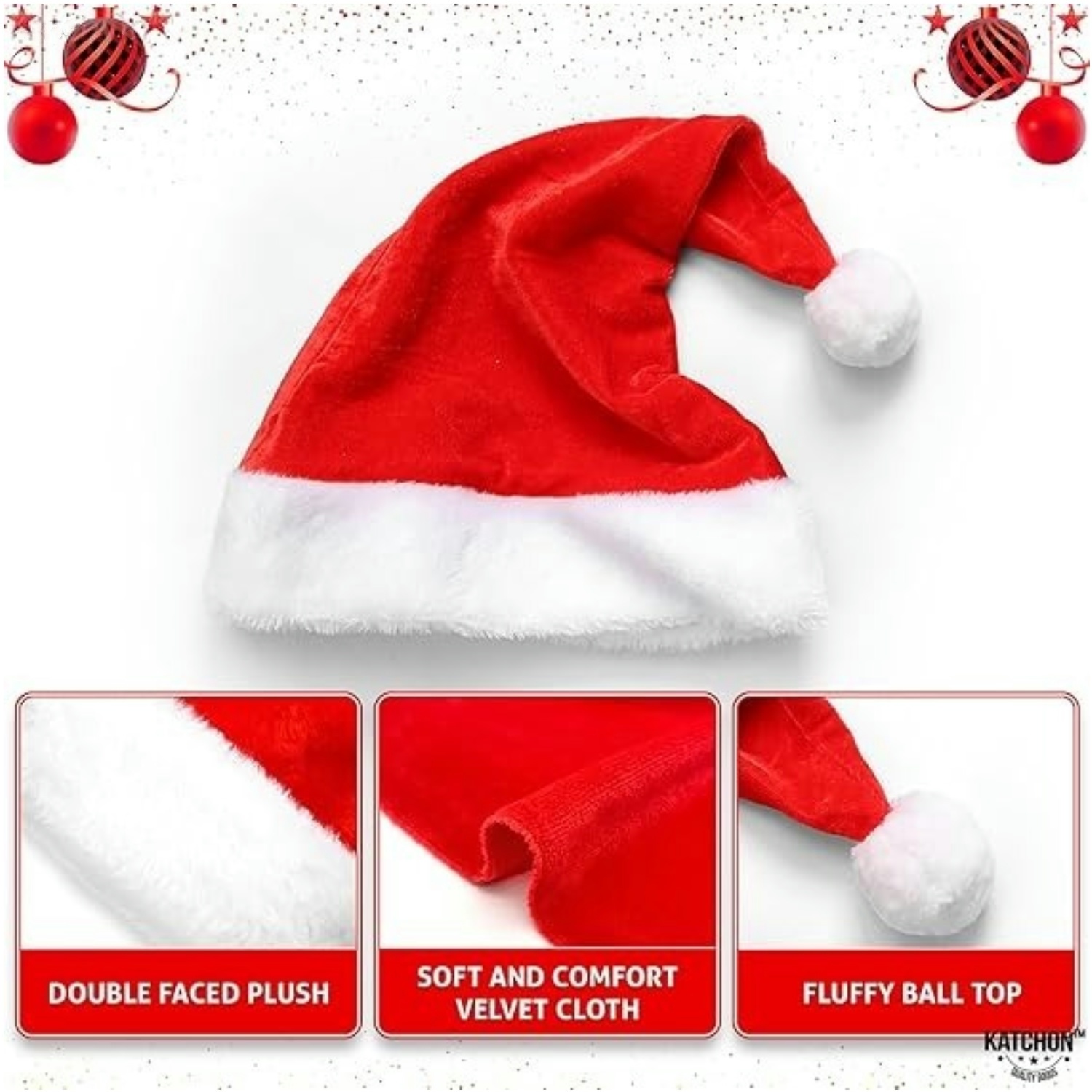 Fluffy Red Santa Hats Set with - Santa Hat Plush recension och pris