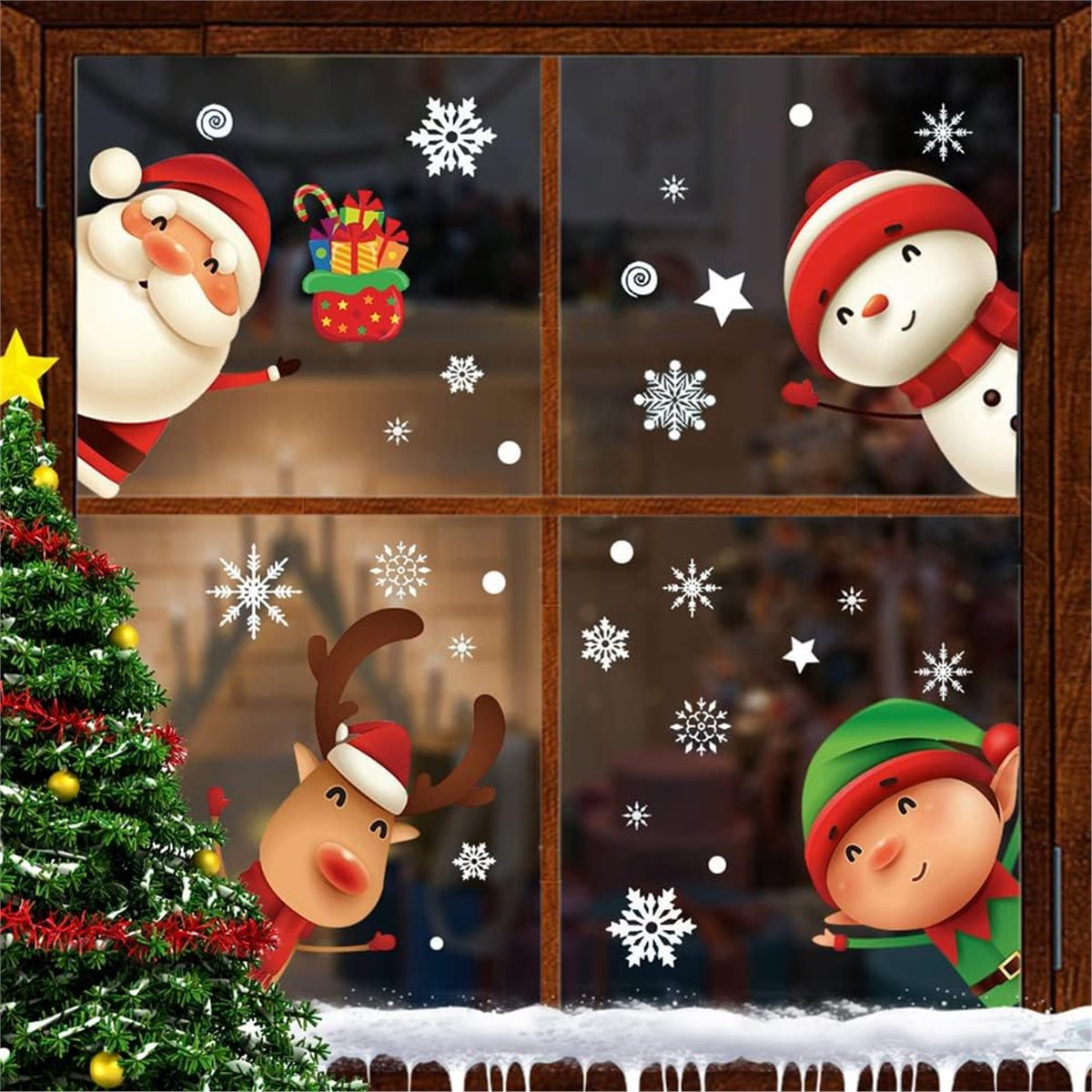 New arrival  80PCS Christmas S - Snowflake Window Decal recension och pris