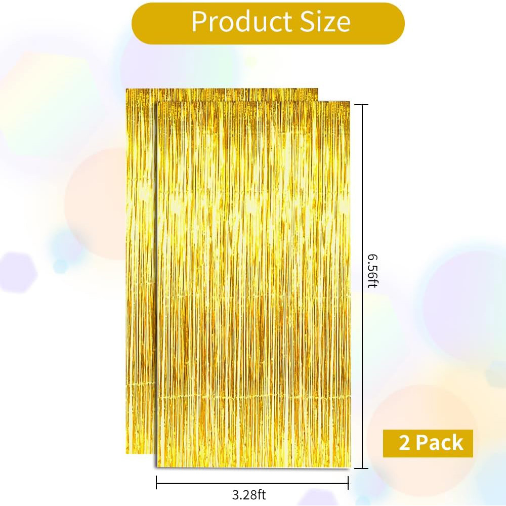 2Pack Gold Metallic Foil Tinse - Tinsel Garland Decoration recension och pris