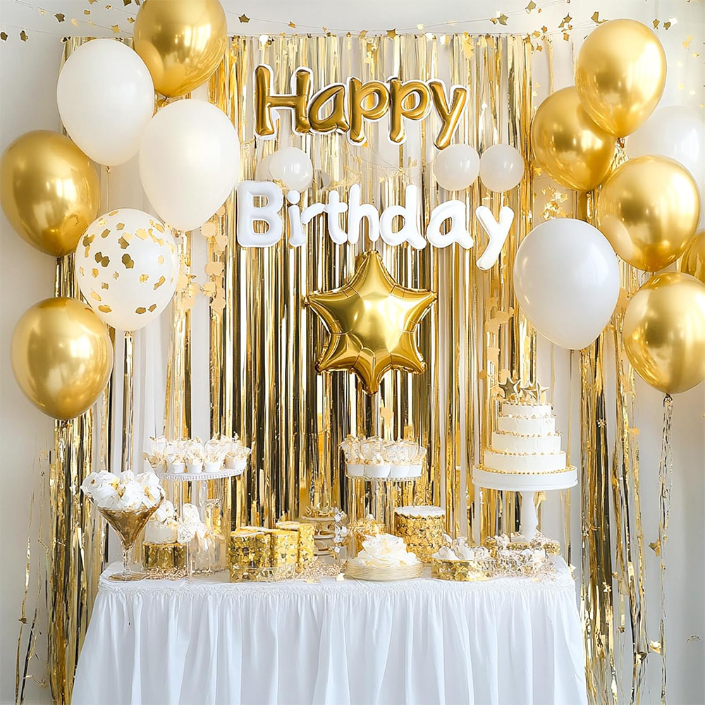 2Pack Gold Metallic Foil Tinse - Tinsel Garland Decoration recension och pris