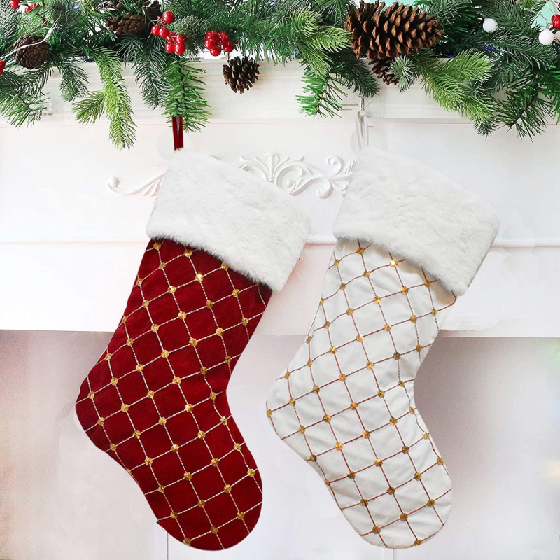 Christmas Stocking Soft Faux F - Christmas Stocking Hanging recension och pris