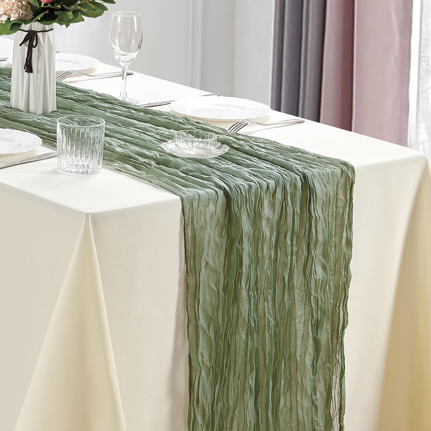10Pcs Cheesecloth Table Runner - Christmas Table Runner recension och pris
