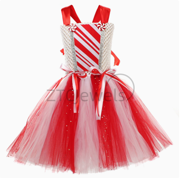 Girls Christmas Candy Cane Tut - Elf Costume Christmas recension och pris