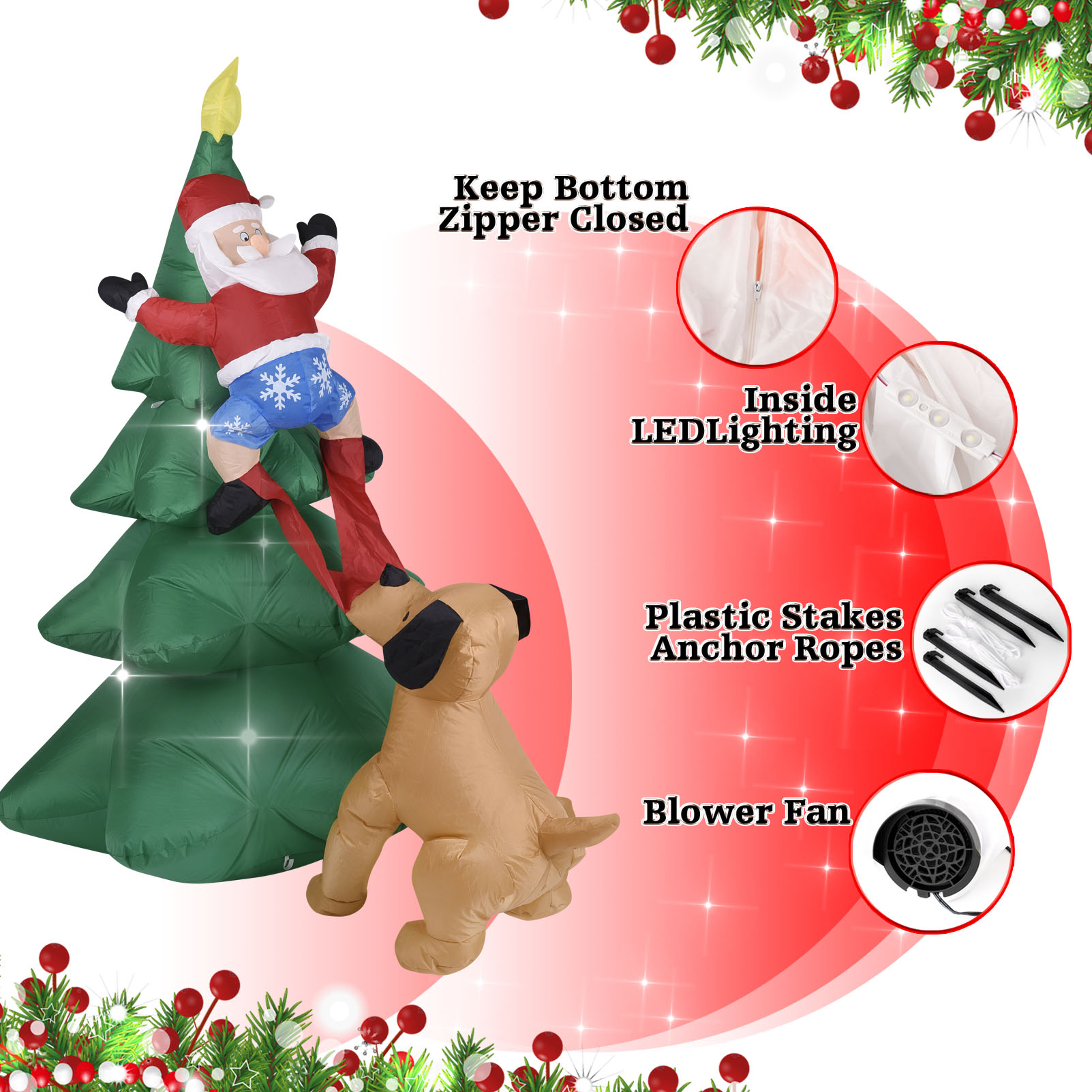 Christmas Inflatable Dog  w/Sa - Christmas Lights Outdoor recension och pris
