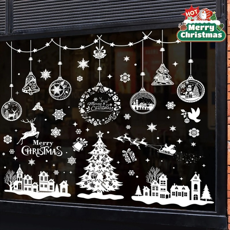 9 Sheets 243pcs Reusable Stati - Snowflake Window Decal recension och pris