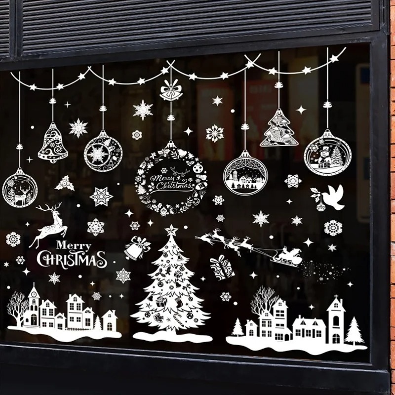 9 Sheets 243pcs Reusable Stati - Snowflake Window Decal recension och pris
