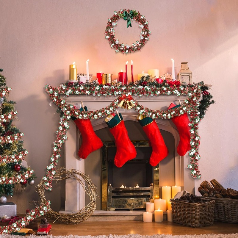 2M Red Green Christmas Tinsel  - Tinsel Garland Decoration recension och pris