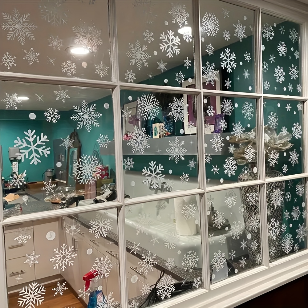 137Pcs Winter Snowflake Static - Snowflake Window Decal recension och pris