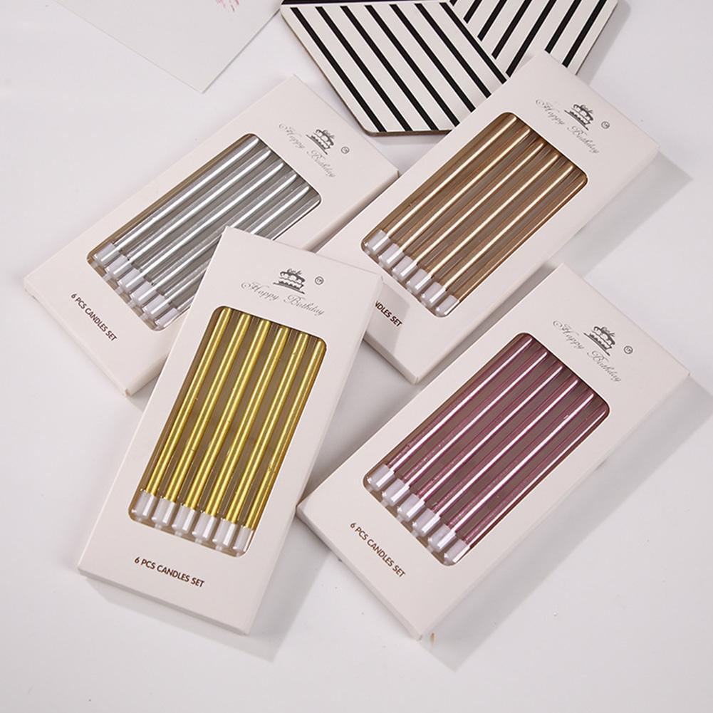 6/18pcs Metal Gold Silver Birt - Holiday Candle Set recension och pris