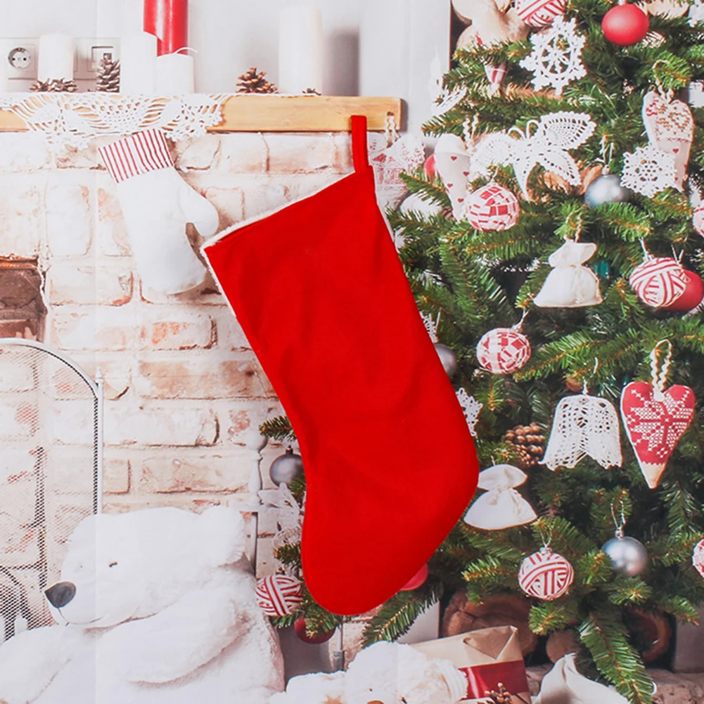 Christmas Plush Santa Claus Fa - Christmas Stocking Hanging recension och pris