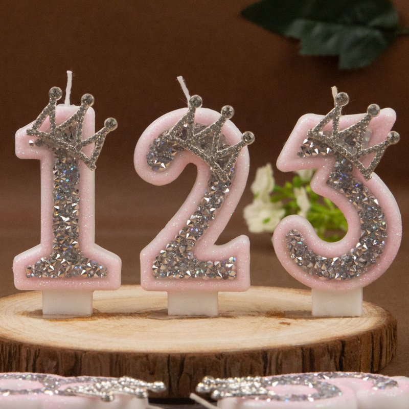 Digital Candles 0-9 Pink Silve - Holiday Candle Set recension och pris