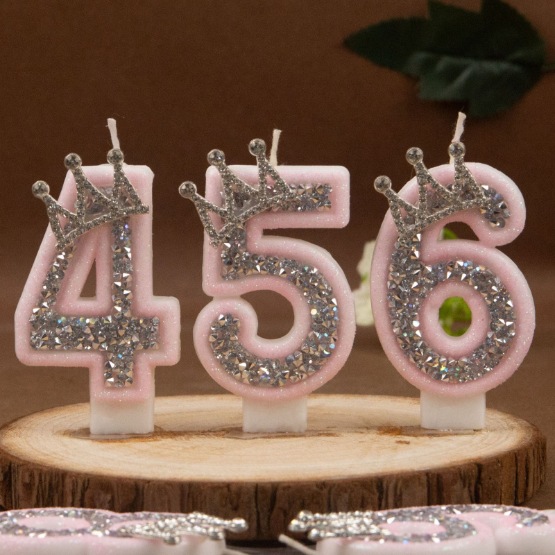 Digital Candles 0-9 Pink Silve - Holiday Candle Set recension och pris