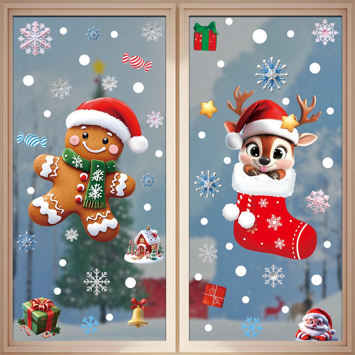 Christmas Window Stickers Ging - Snowflake Window Decal recension och pris