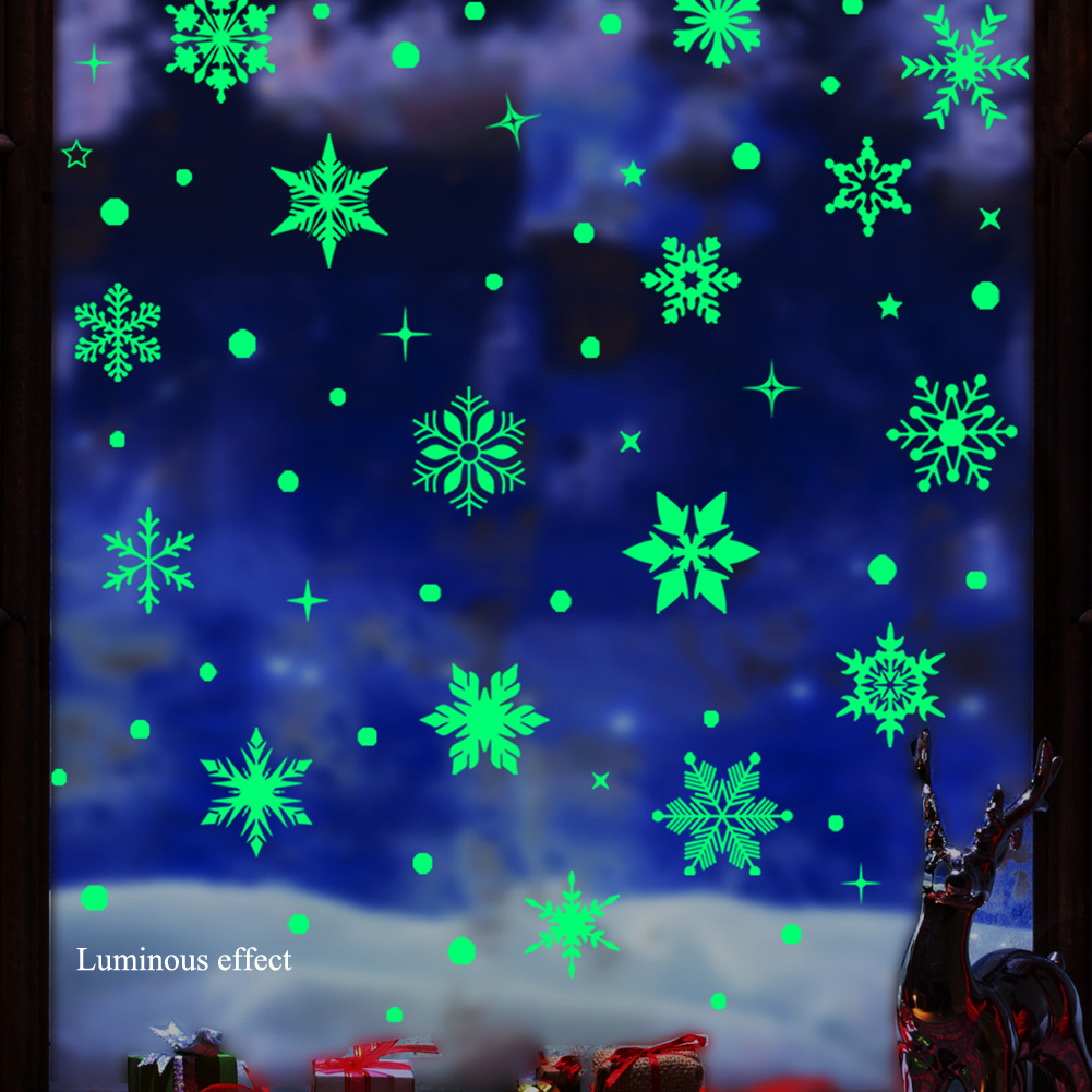 Colorful Luminous Snowflakes W - Snowflake Window Decal recension och pris