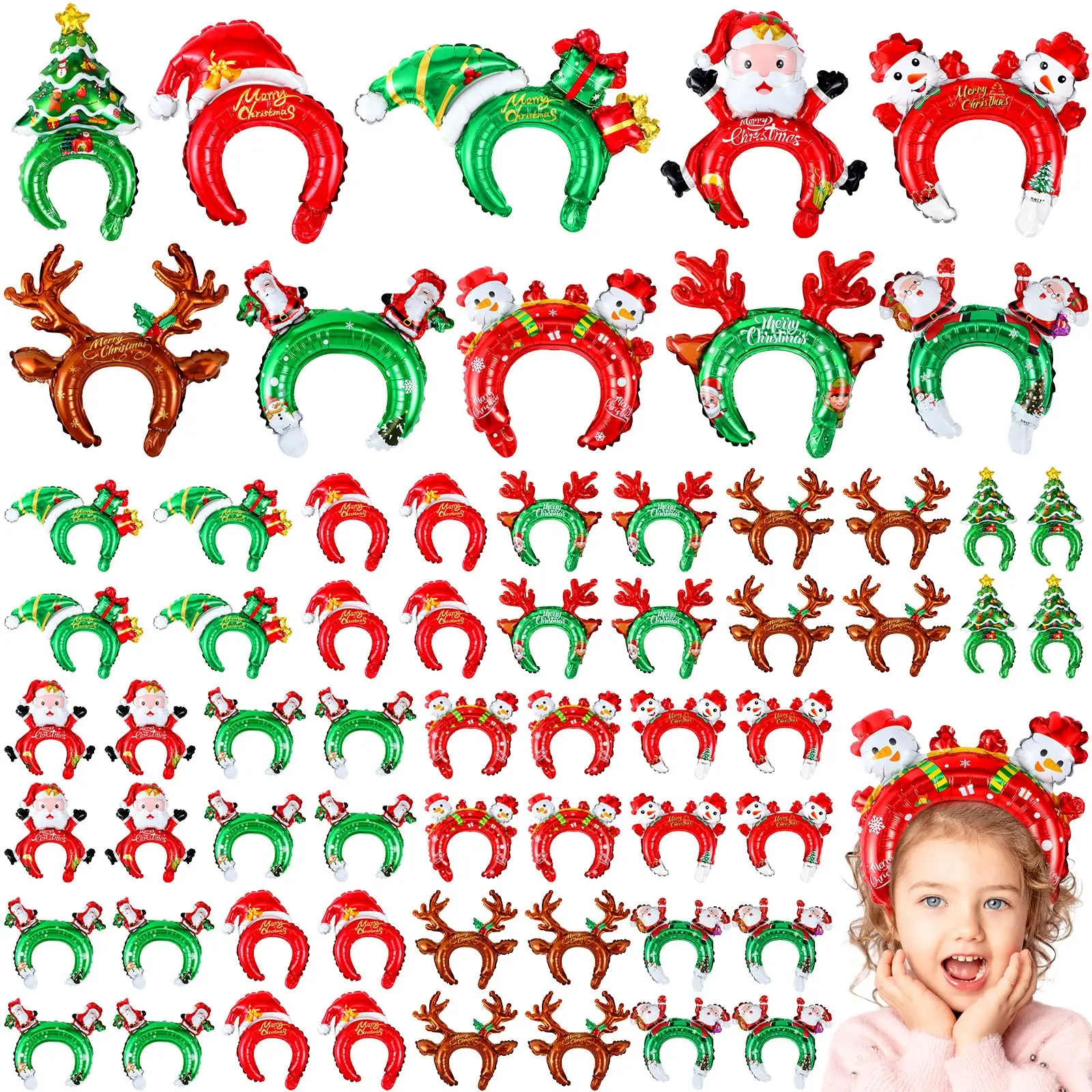 Christmas Inflatable Headbands - Reindeer Antlers Headband recension och pris