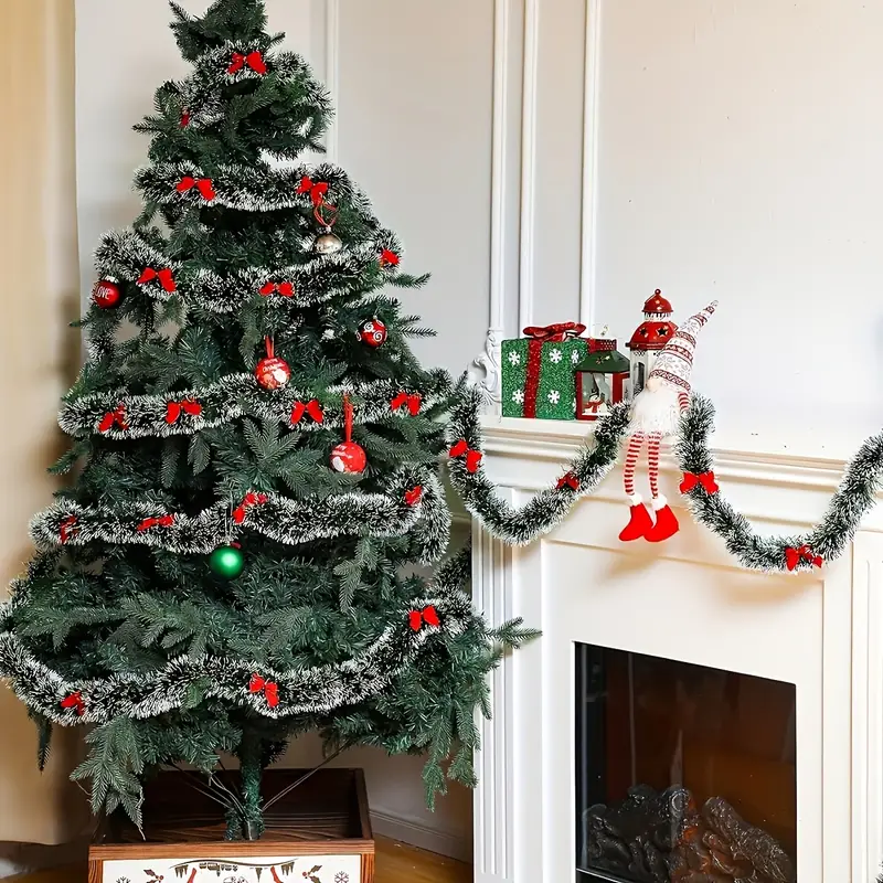 Christmas Bow Tinsel Ribbons G - Tinsel Garland Decoration recension och pris