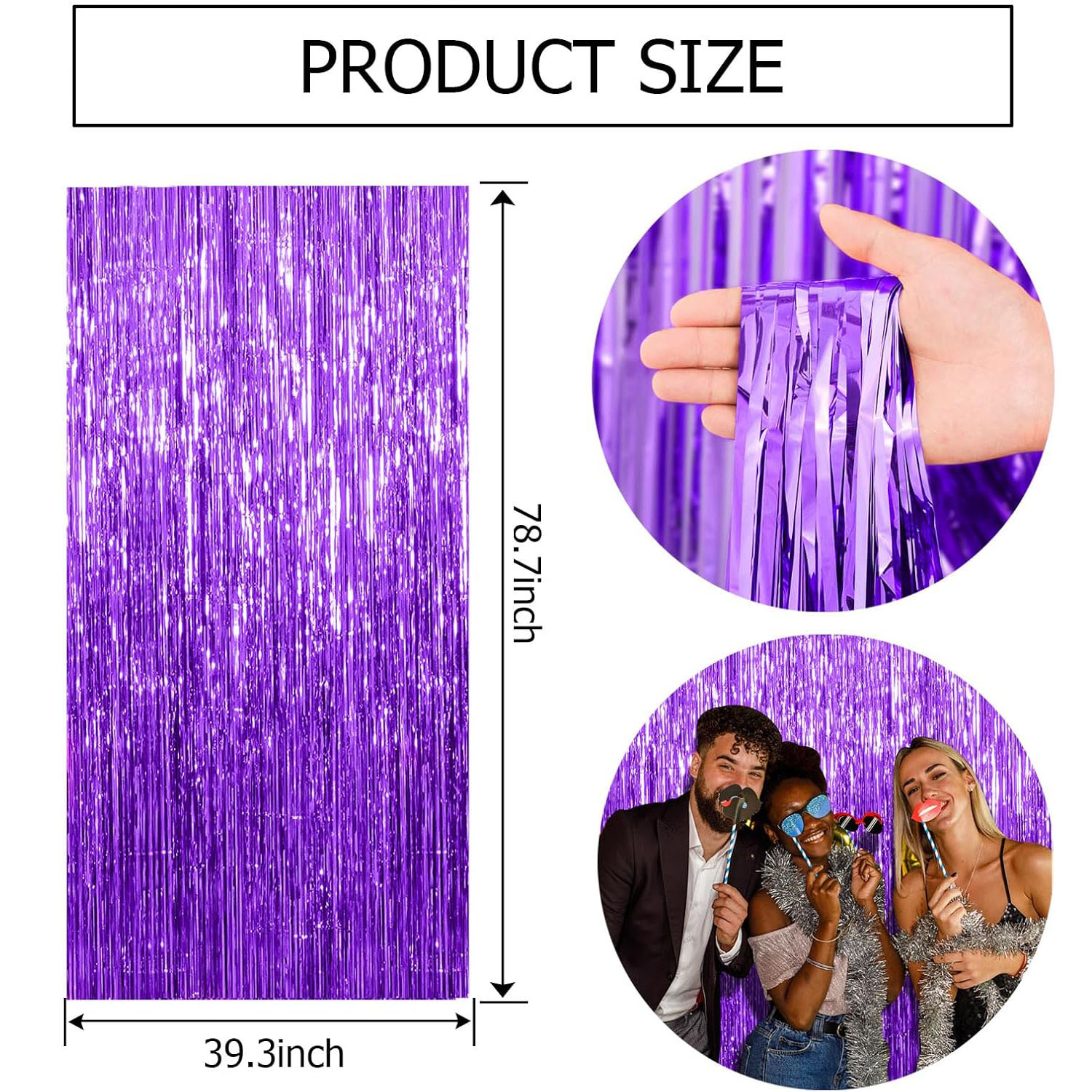 2 Pcs Purple Backdrop Tinsel S - Tinsel Garland Decoration recension och pris