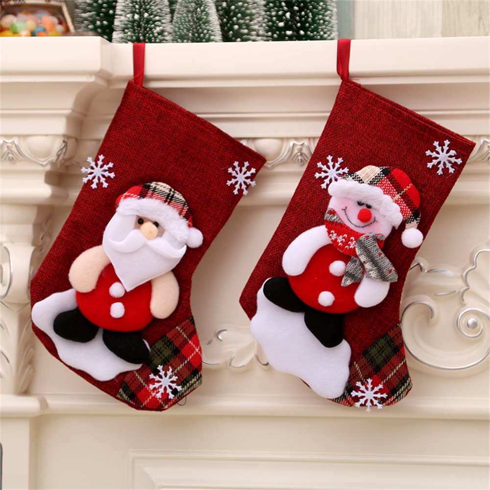 Linen Christmas Stockings Gift - Christmas Stocking Hanging recension och pris