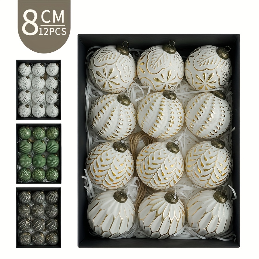 12PC 8cm Antique Plastic Chris - Ornament Ball Set recension och pris