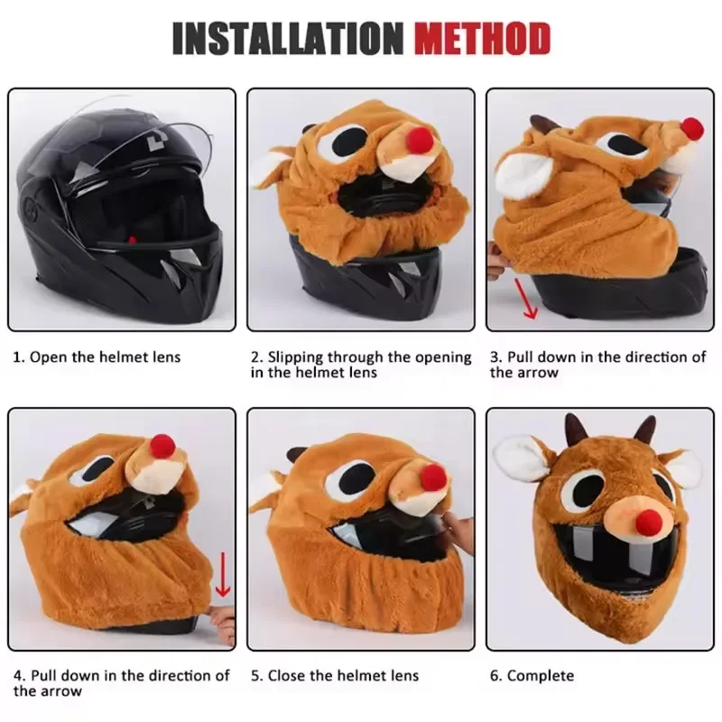 Motorcycle Cartoon Plush Helme - Santa Hat Plush recension och pris