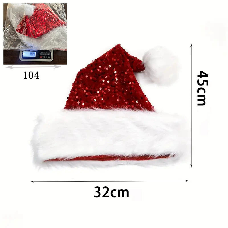 Sequin Christmas Hat Plush Sol - Santa Hat Plush recension och pris