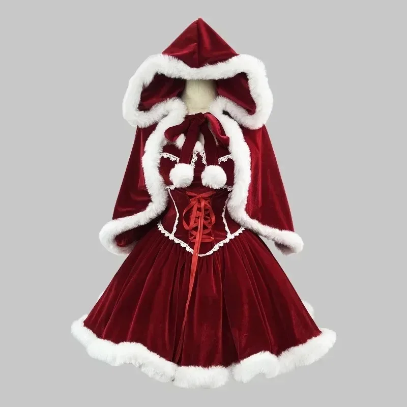 New Year Red Dress Cloak Cospl - Elf Costume Christmas recension och pris