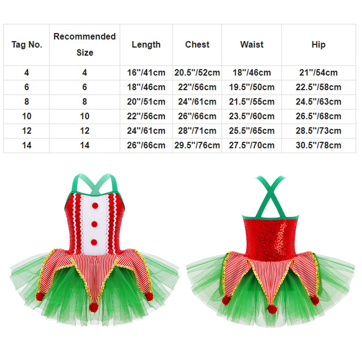 Kids Girls Sleeveless Sequins  - Elf Costume Christmas recension och pris