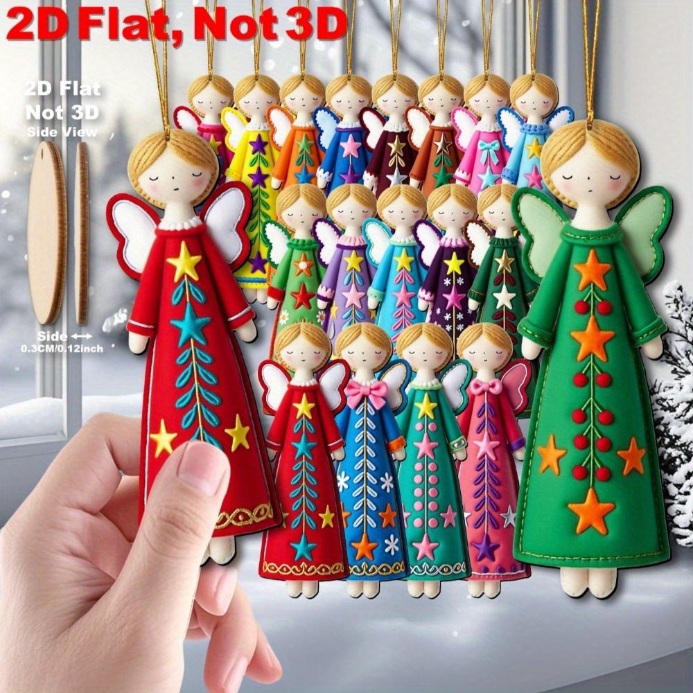 16Pcs Colorful Angel Ornaments - Star Tree Topper recension och pris